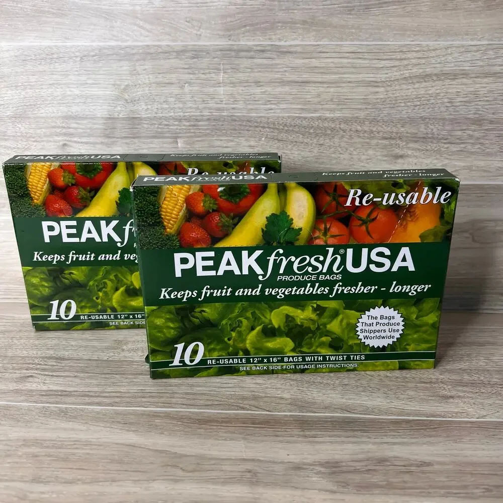 Peak Fresh Re-Usable Produce Bags Set of Two (20 bags total) by Peak Fresh